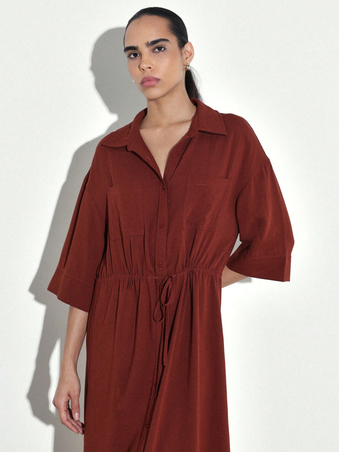 Rochie midi SHEIN, maro