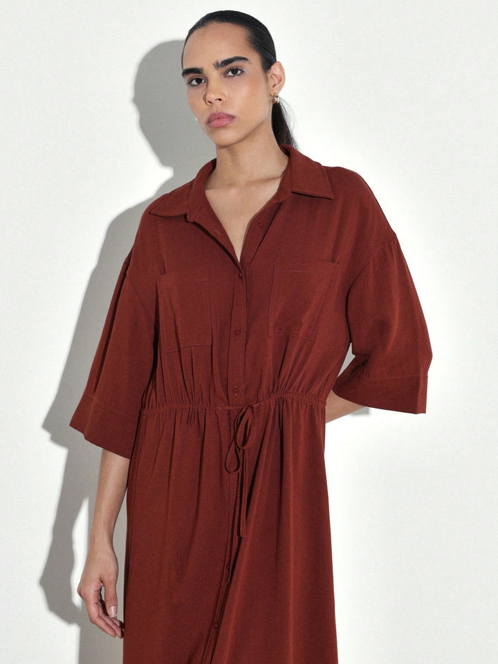 Rochie midi SHEIN, maro