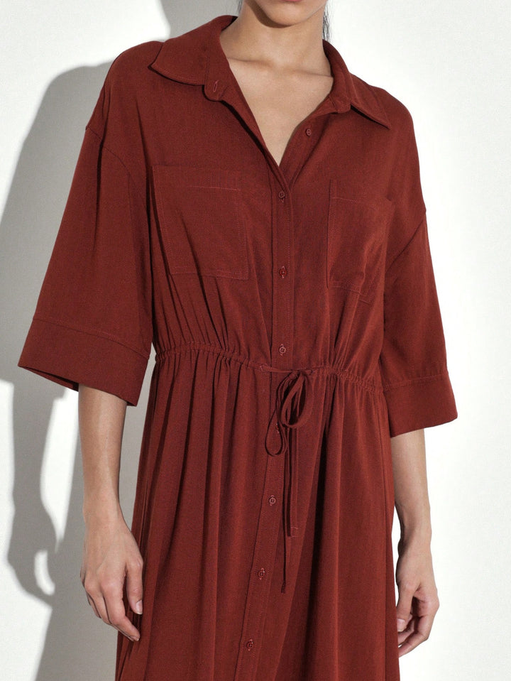 Rochie midi SHEIN, maro