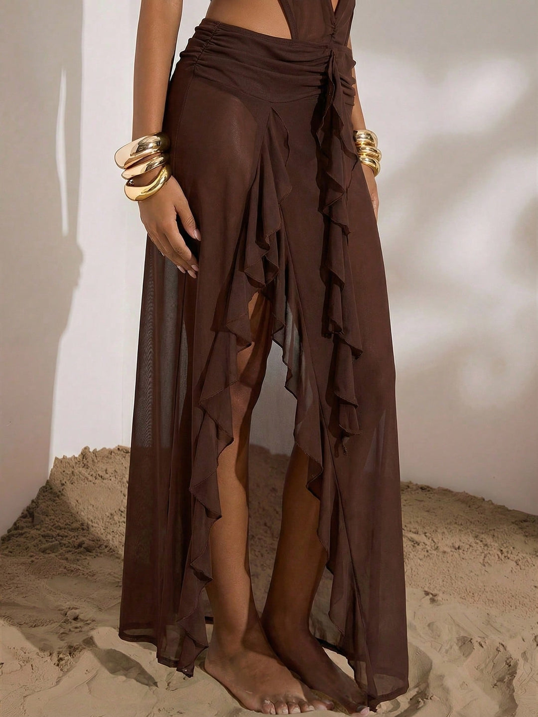 Rochie maxi SHEIN, maro