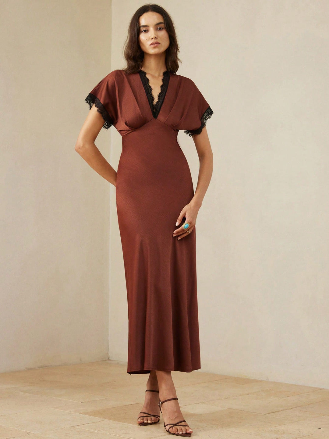 Rochie maxi SHEIN, maro