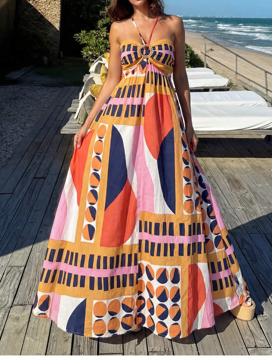 Rochie maxi SHEIN, mix culori