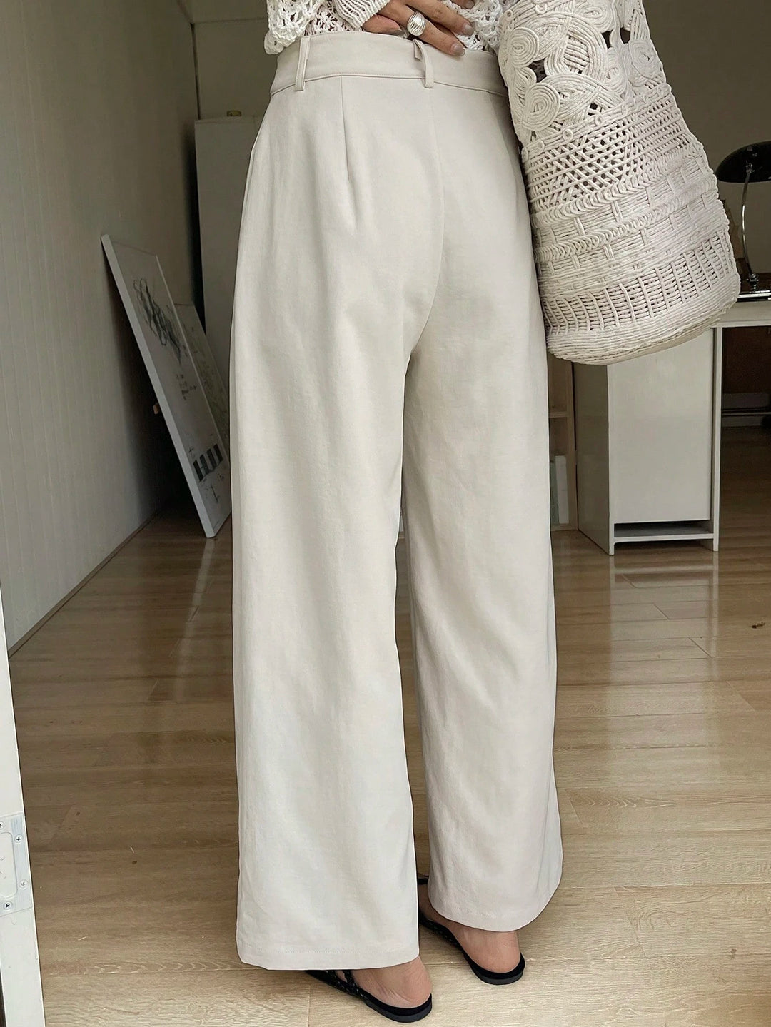 Pantaloni SHEIN, crem