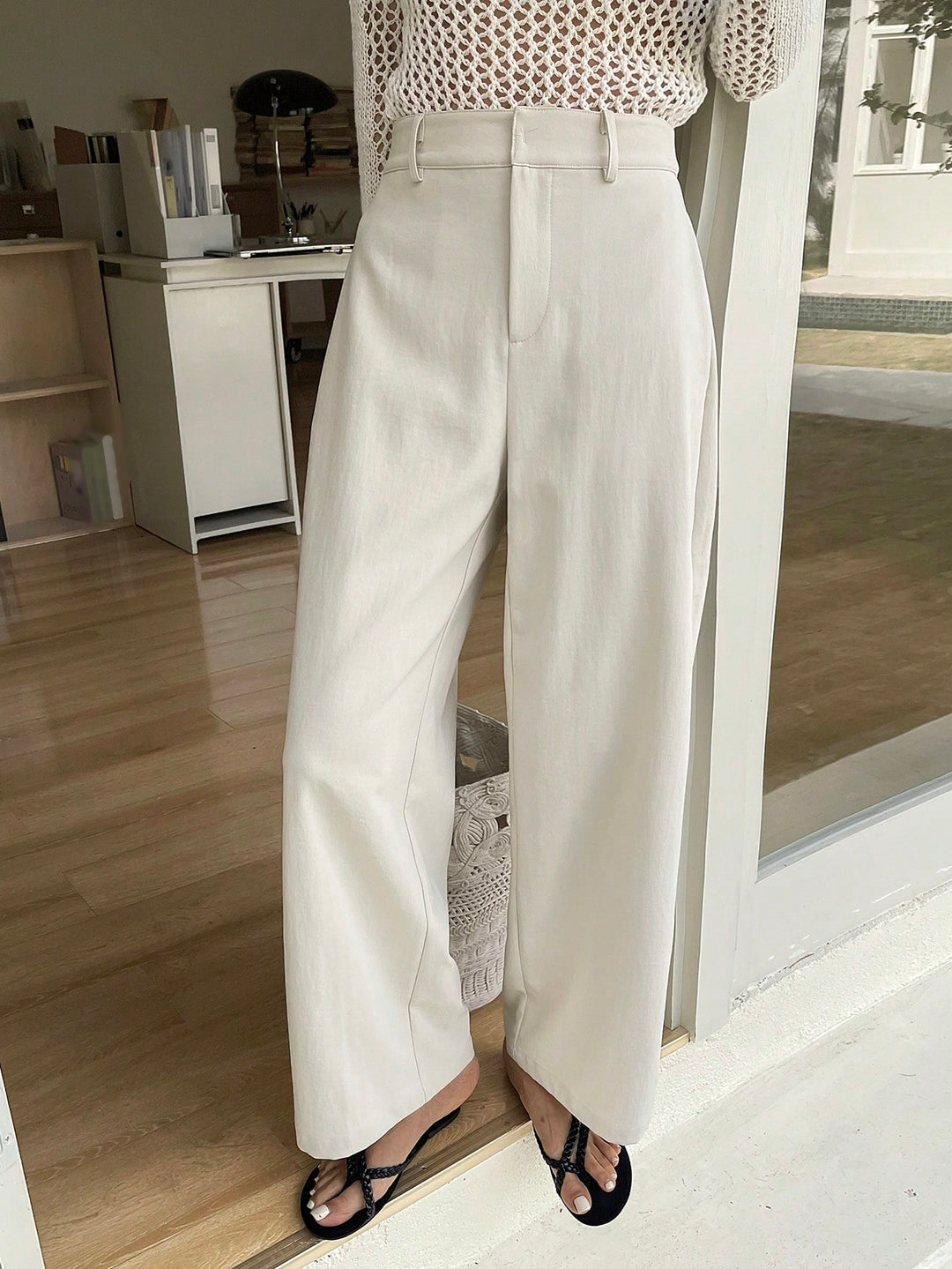 Pantaloni SHEIN, crem