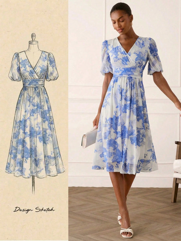 Rochie midi SHEIN, albastru