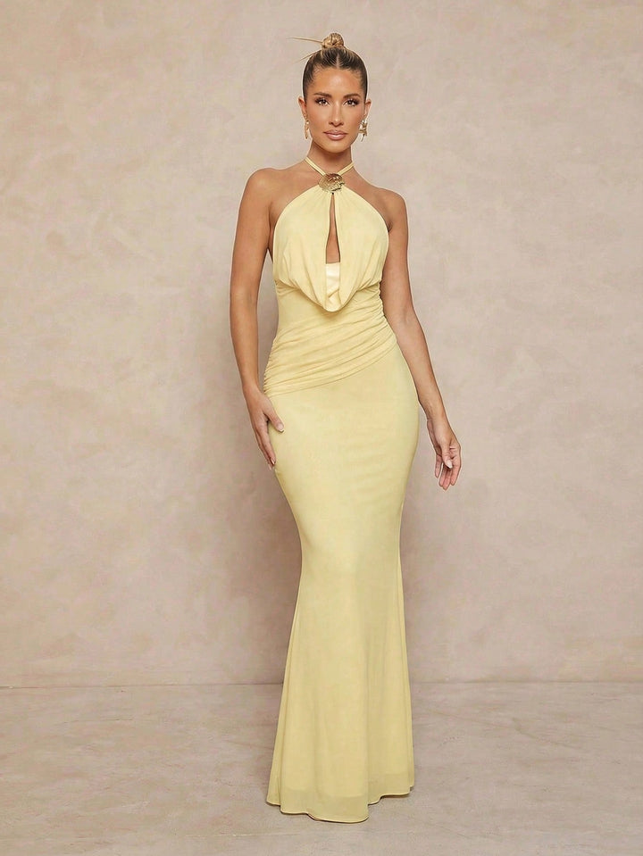 SHEIN maxi ruha, sárga