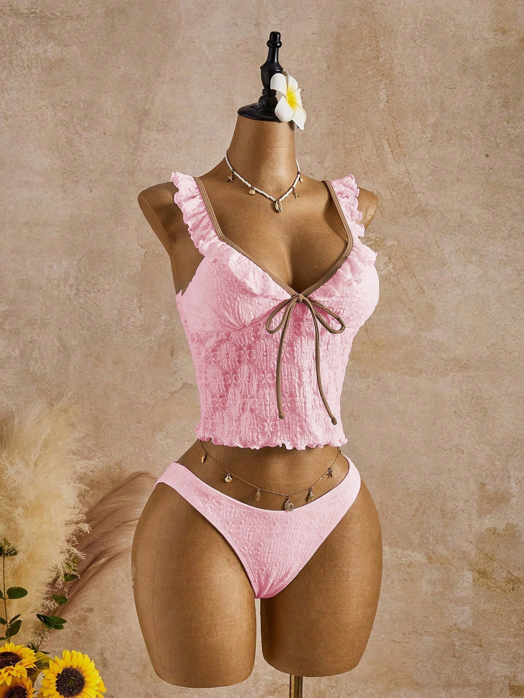 Costum de baie SHEIN, roz