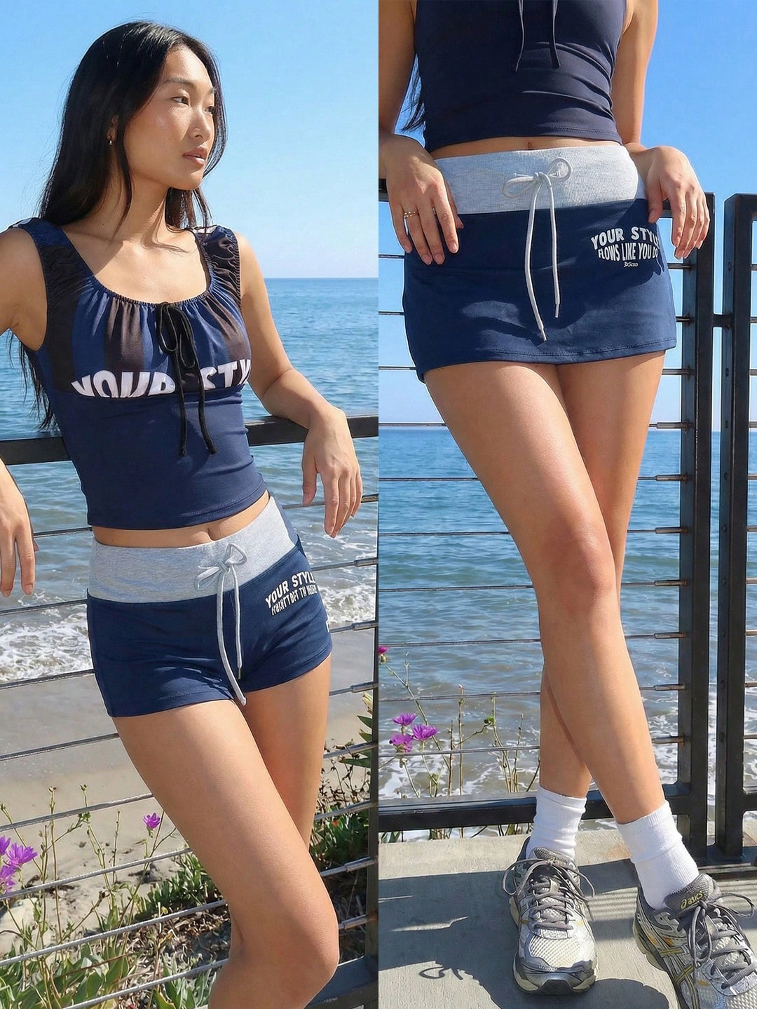 Fustă-pantalon SHEIN, albastru