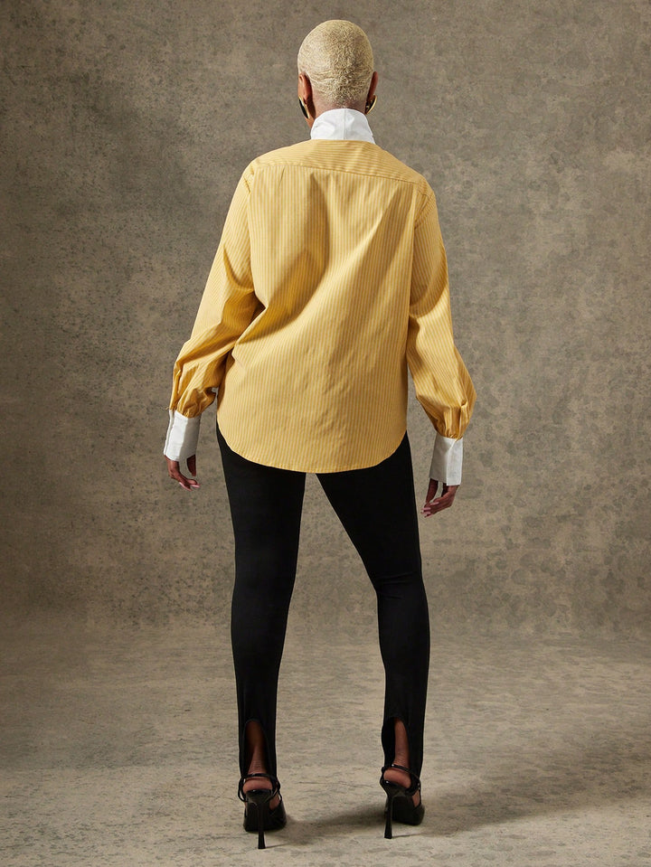 Cămașă oversized SHEIN, galben
