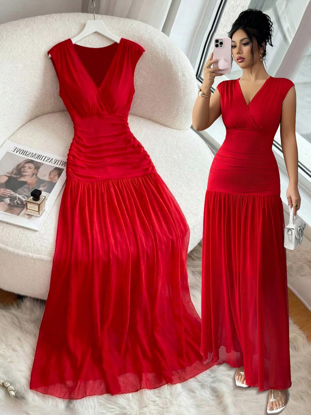 Rochie maxi SHEIN, roșu