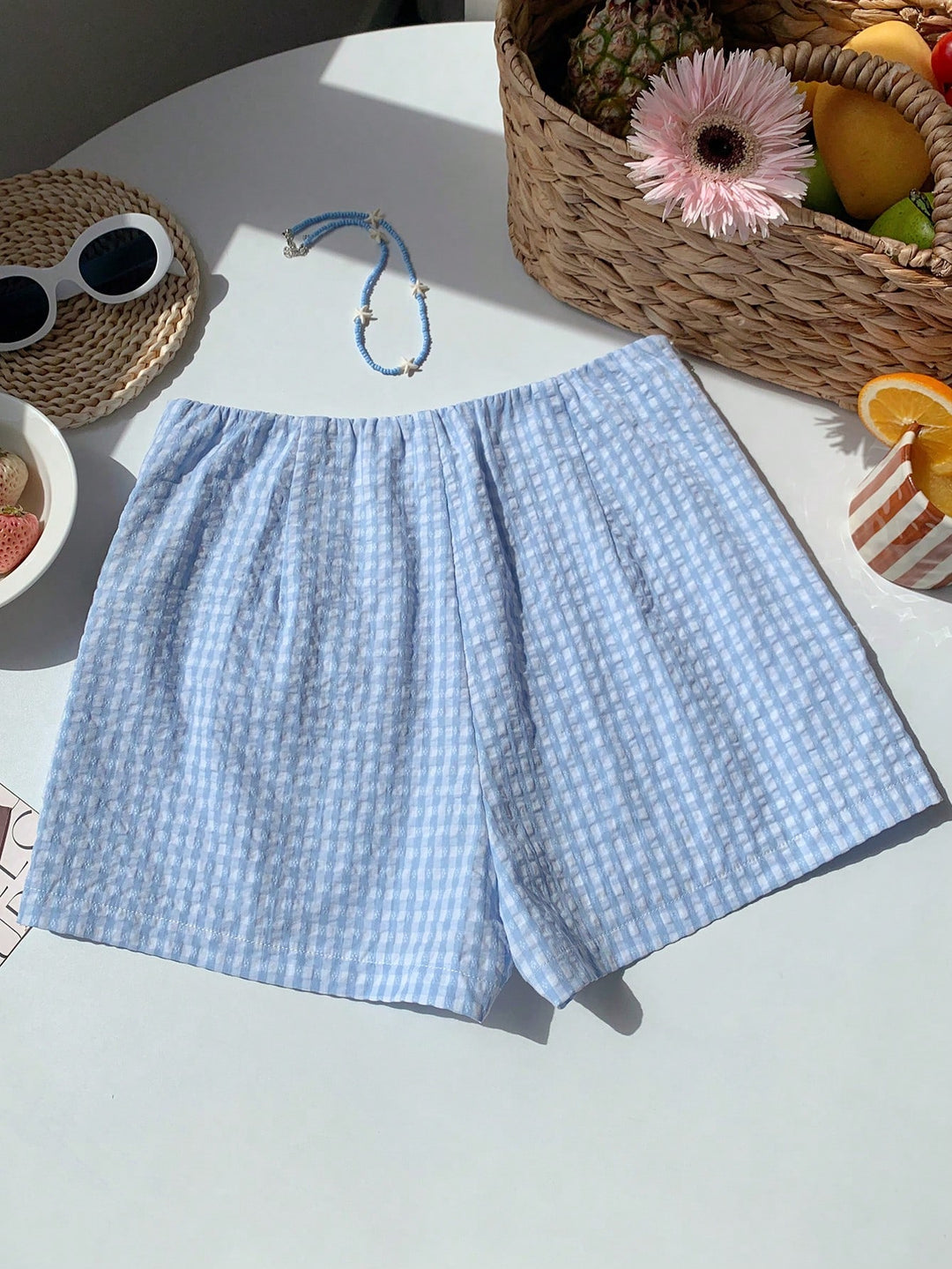 Pantaloni scurți SHEIN, albastru