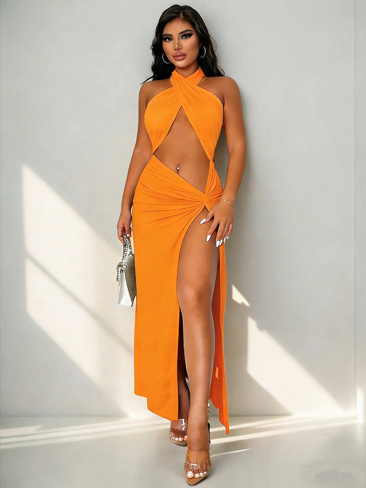 Rochie maxi SHEIN, portocaliu