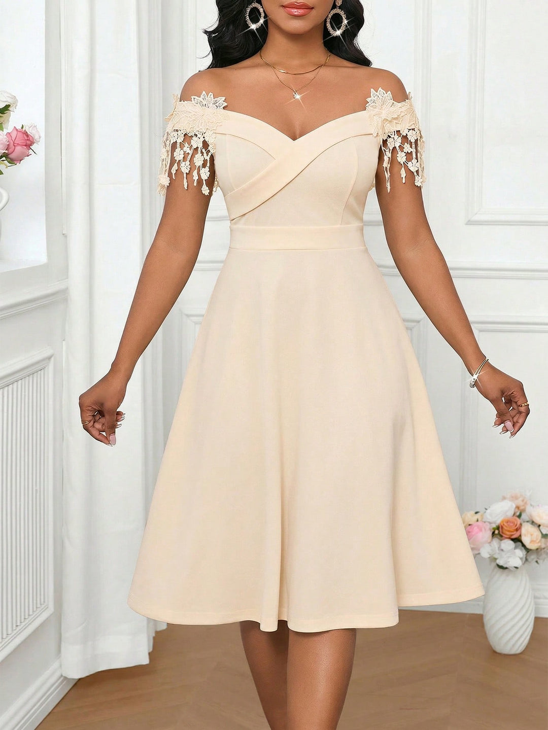Rochie midi SHEIN, bej