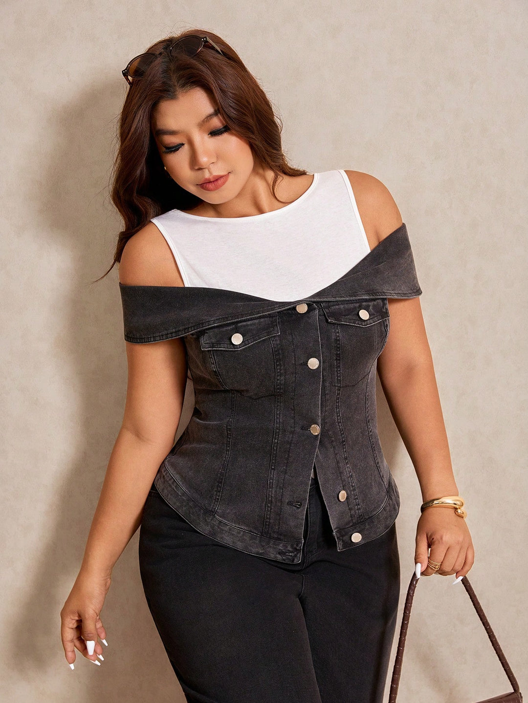 Top SHEIN, negru