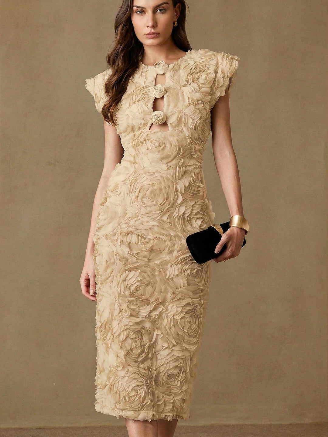 Rochie midi SHEIN, crem