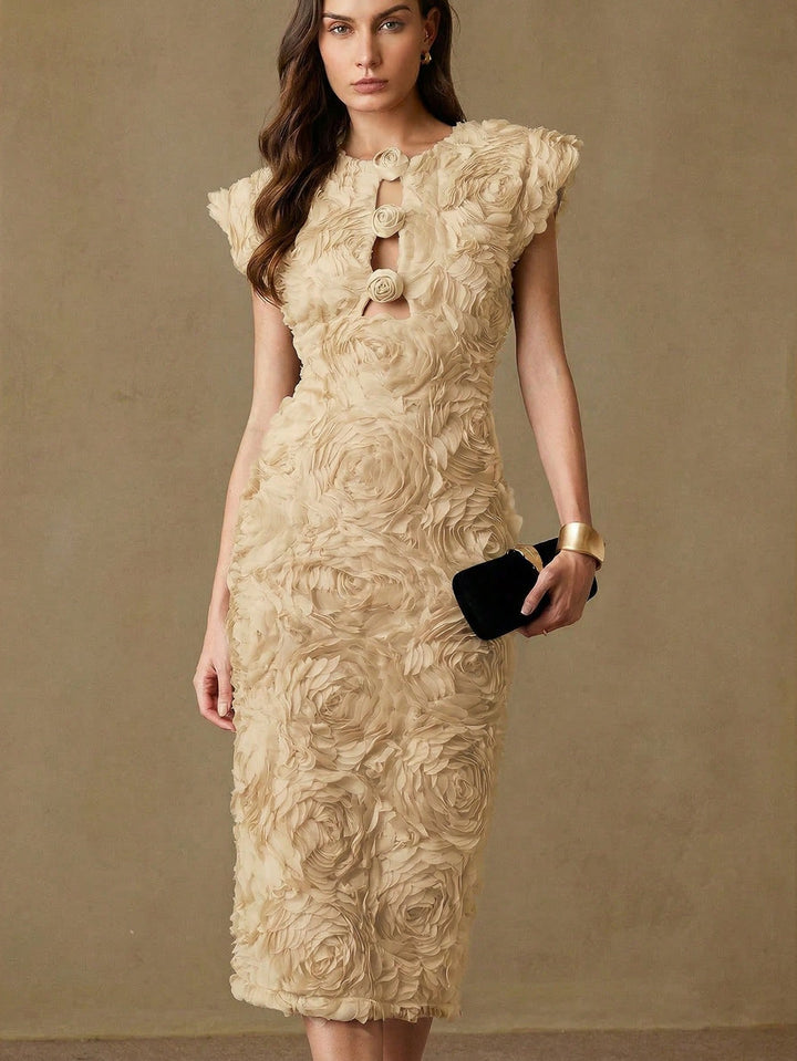 Rochie midi SHEIN, crem