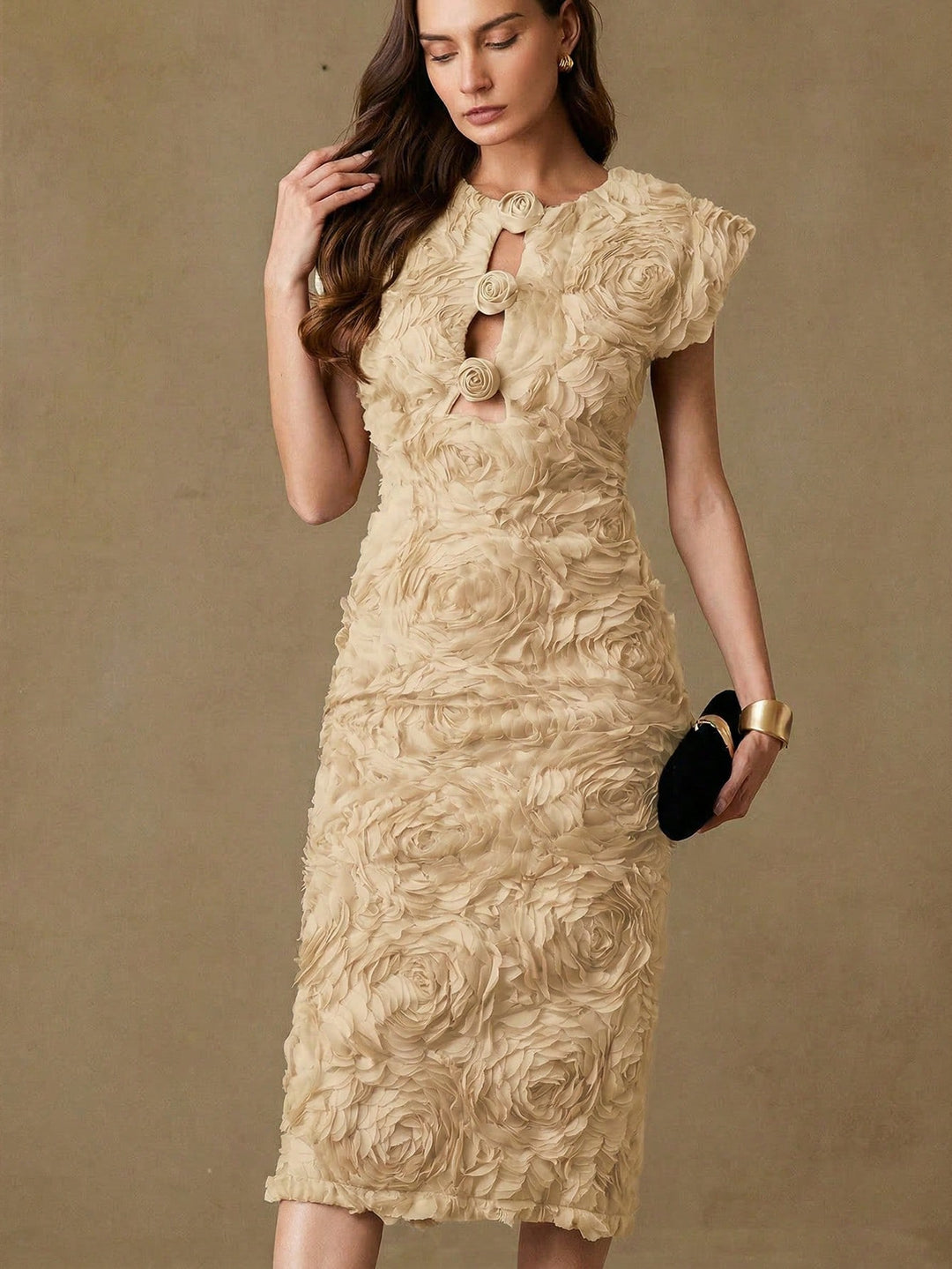 Rochie midi SHEIN, crem