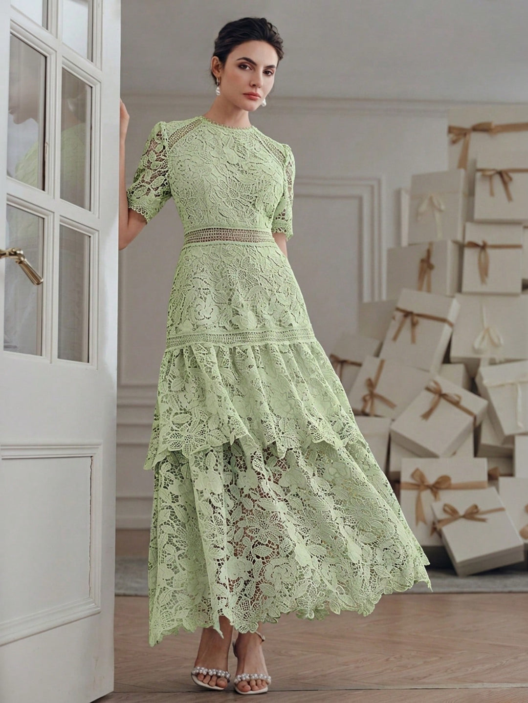Rochie midi SHEIN, verde