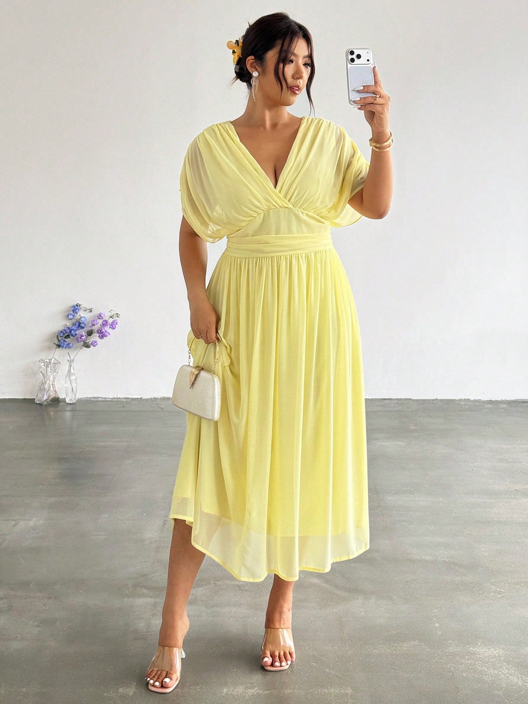 Rochie midi SHEIN, galben
