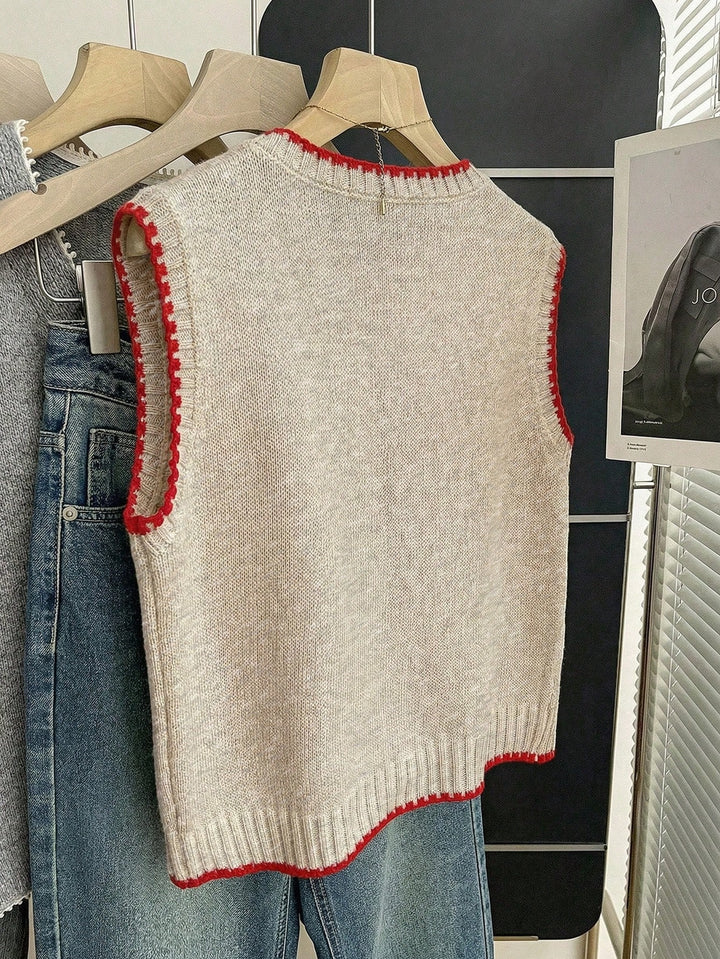 Vesta tricotată SHEIN, kaki