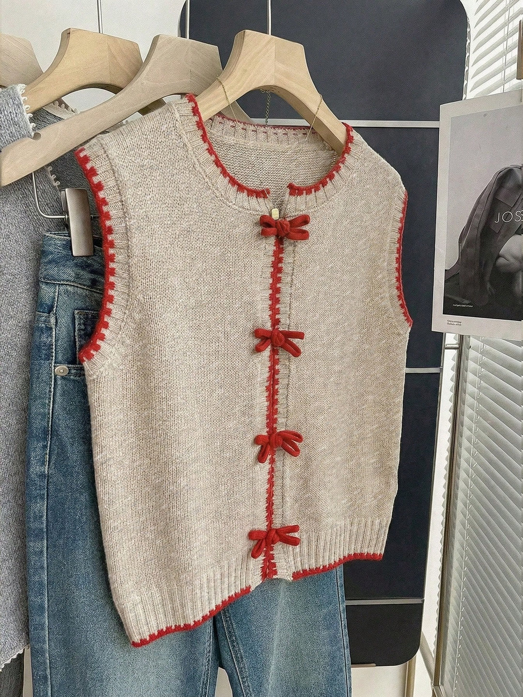 Vesta tricotată SHEIN, kaki