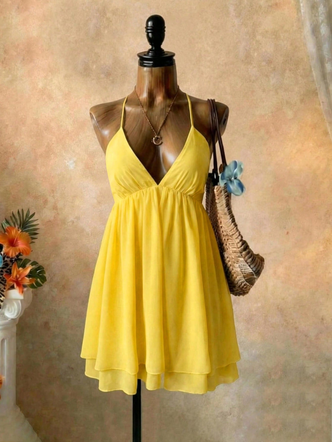 Rochie scurtă SHEIN, galben