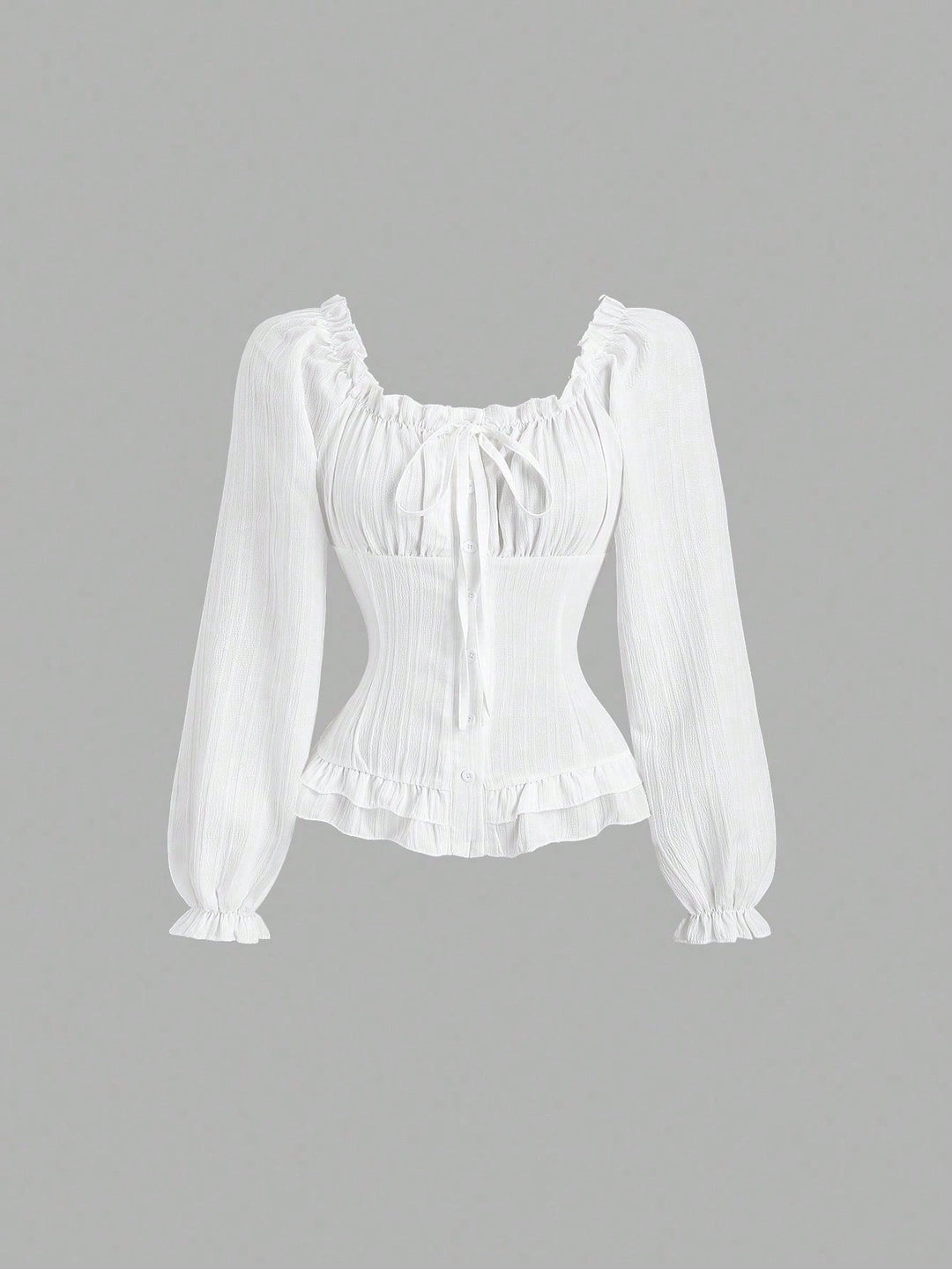 Bluza romantica SHEIN, alb