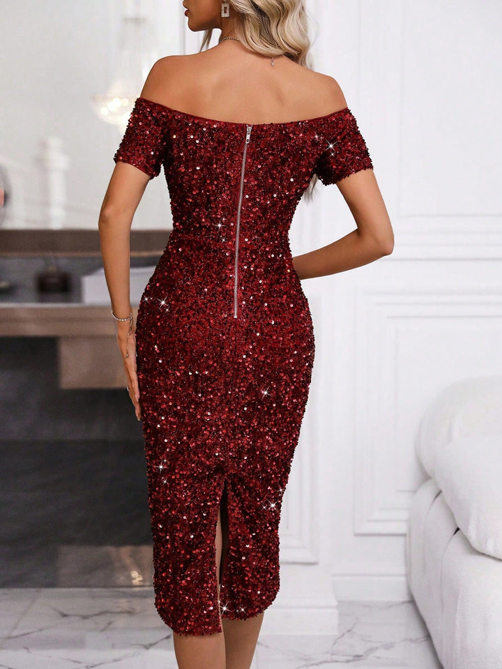 Rochie midi SHEIN, vișiniu