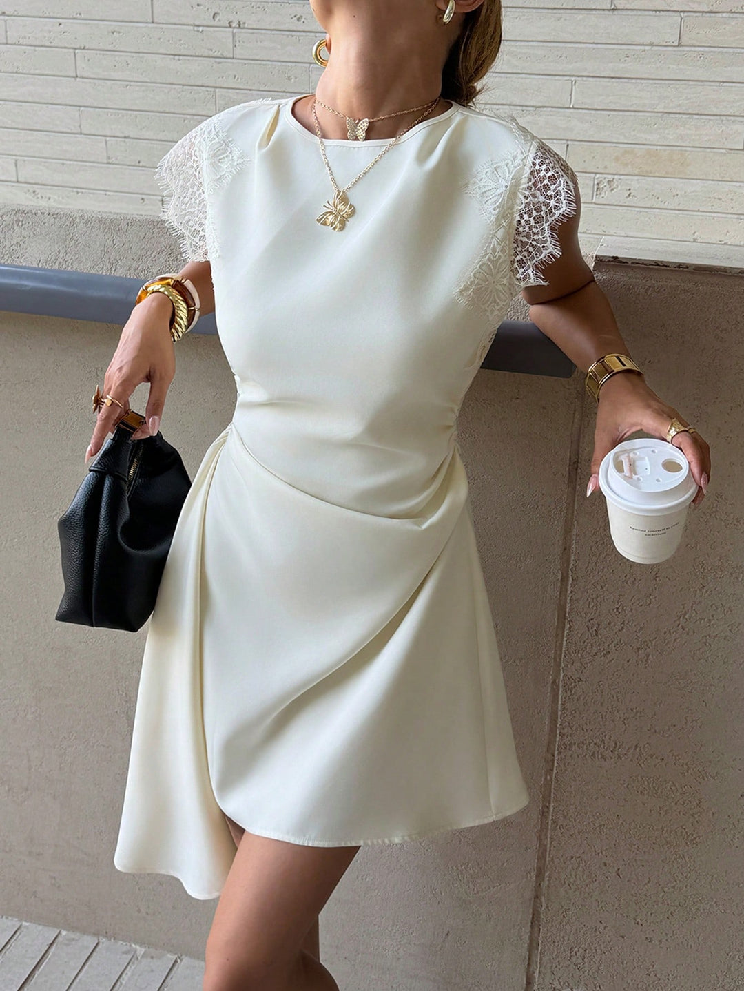 Rochie mini SHEIN, bej