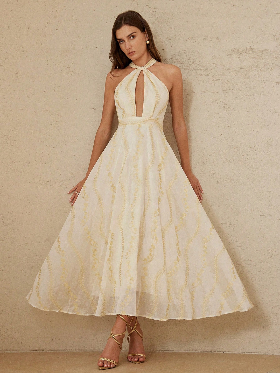 Rochie maxi SHEIN, bej