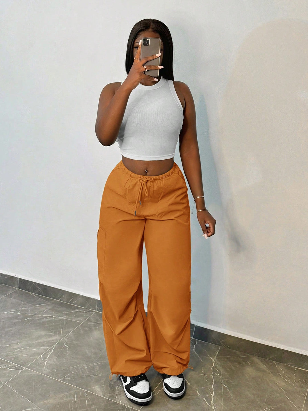 Pantaloni SHEIN, portocaliu