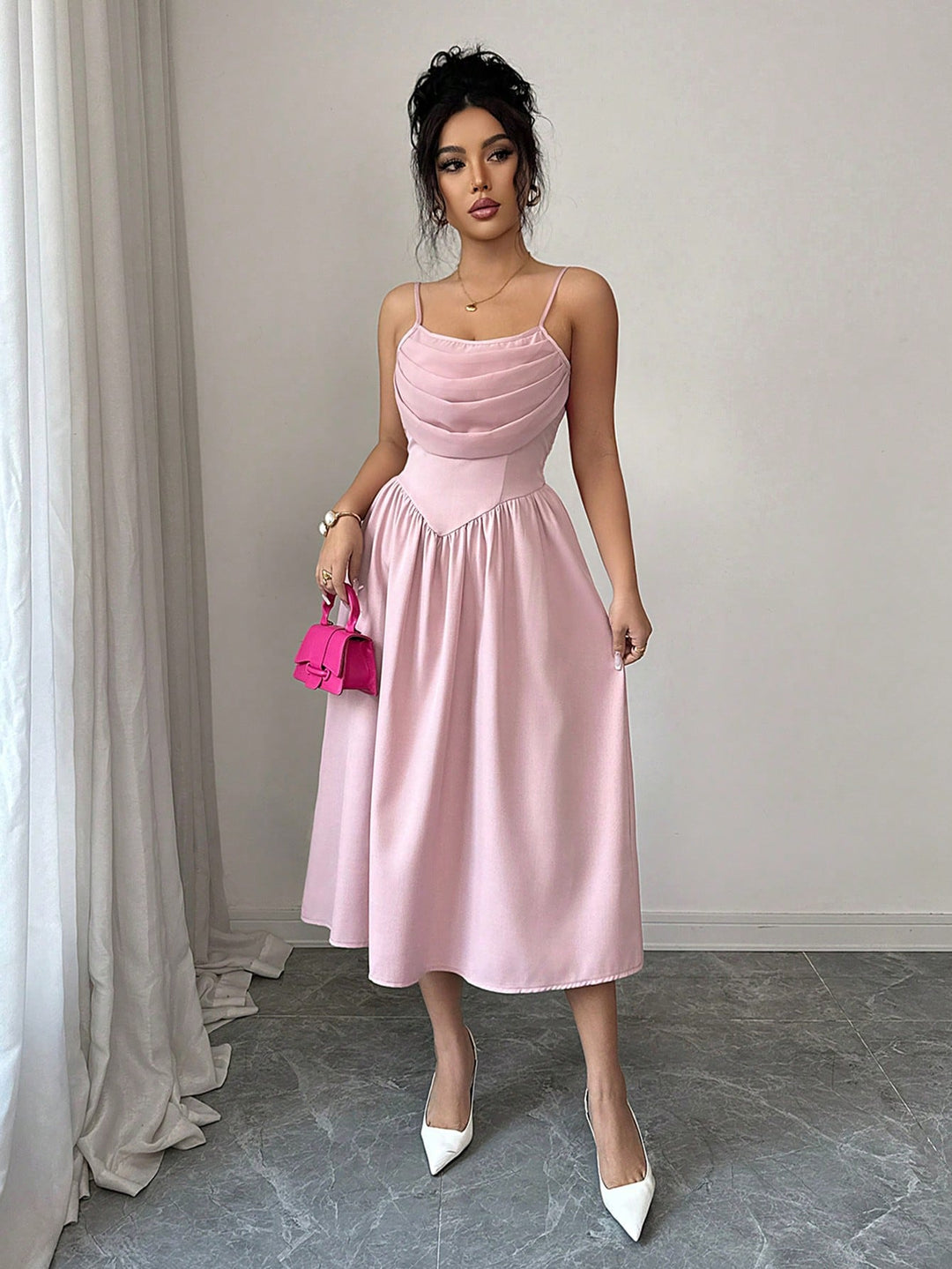 Rochie midi SHEIN, roz