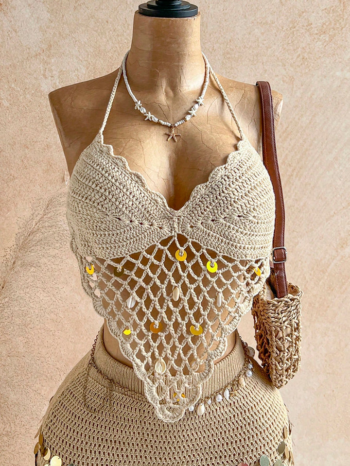 Top tricotat SHEIN, bej