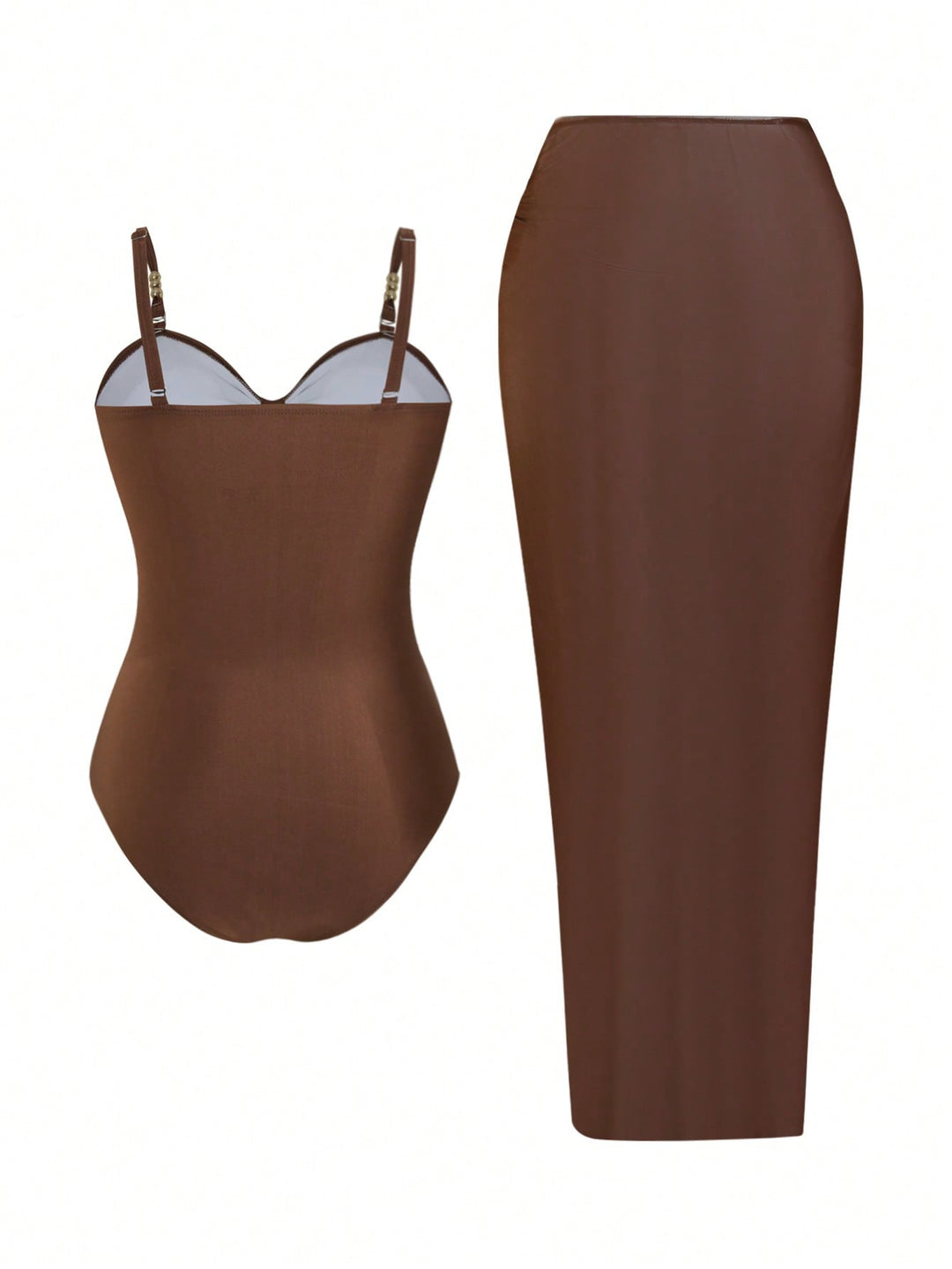 Costum de baie SHEIN, maro