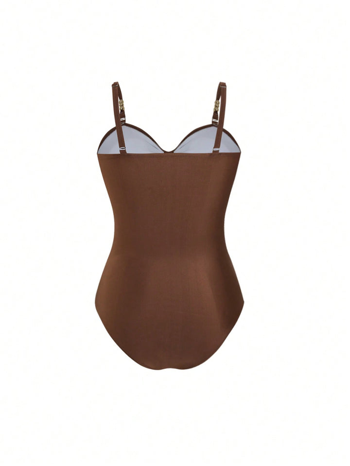 Costum de baie SHEIN, maro