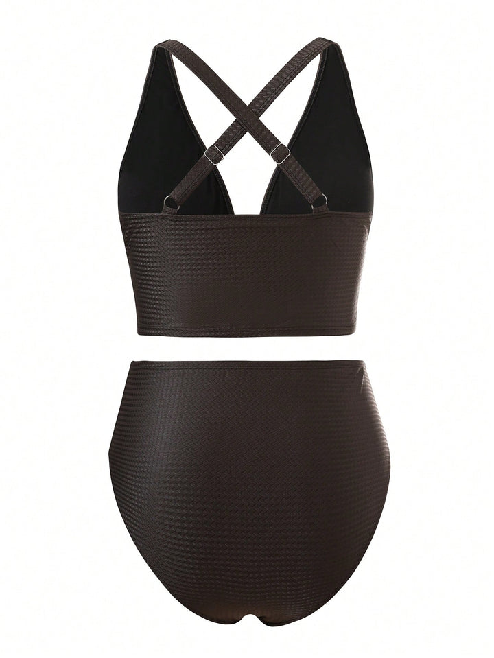 Set bikini de baie SHEIN, maro