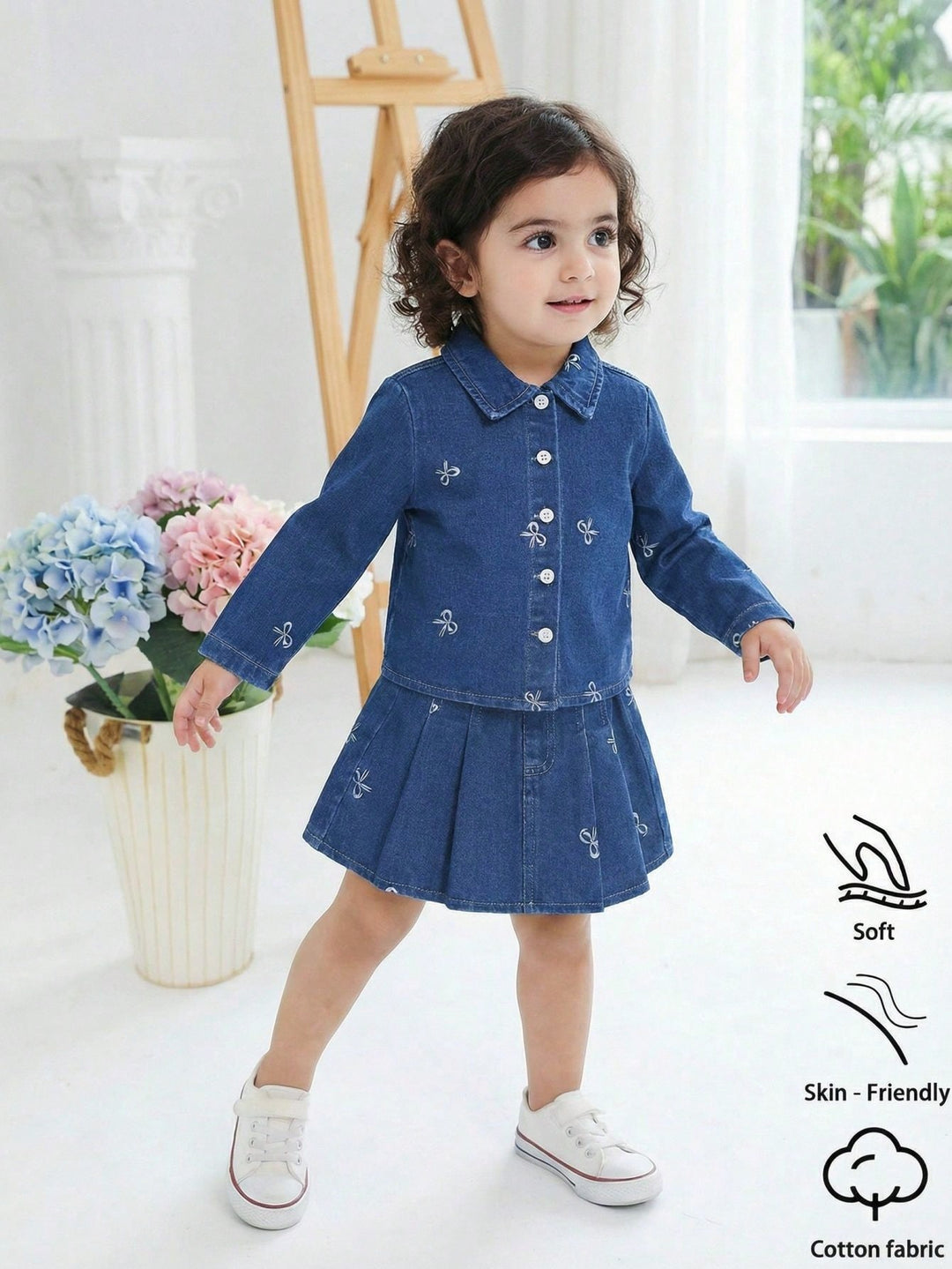 Set rochie cu bluză denim SHEIN, albastru