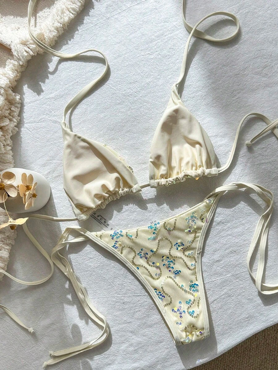 Costum de baie SHEIN, crem