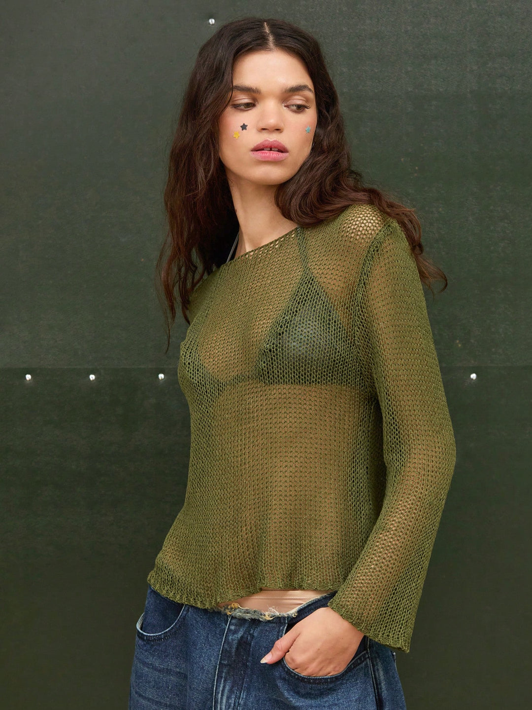 Pulover SHEIN, verde