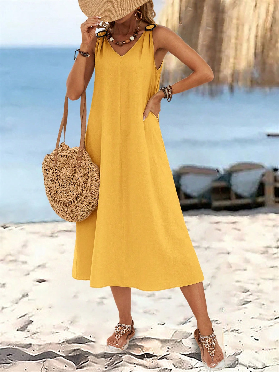 Rochie maxi SHEIN, galben