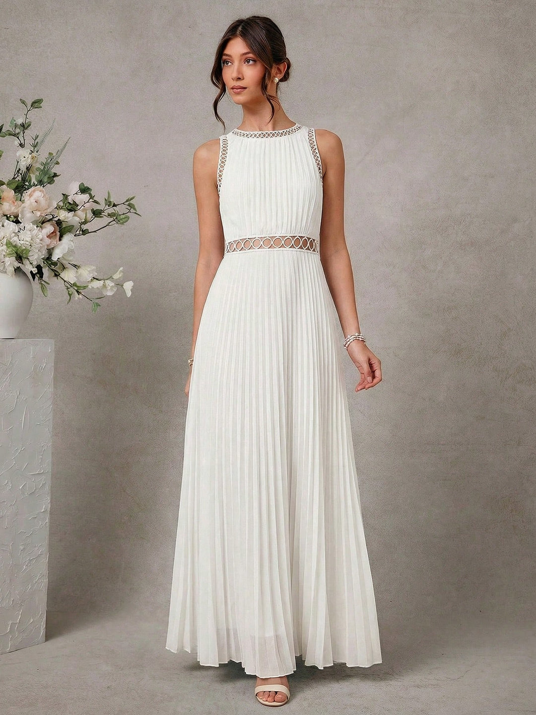 Rochie maxi SHEIN, alb