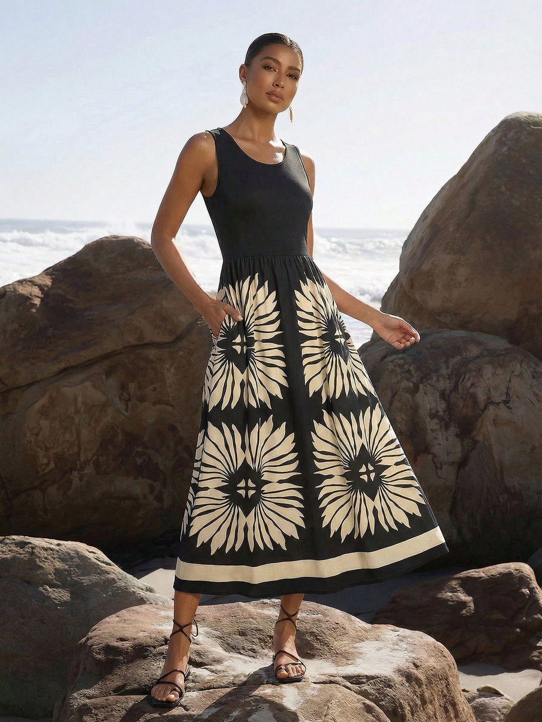Rochie midi SHEIN, mix culori
