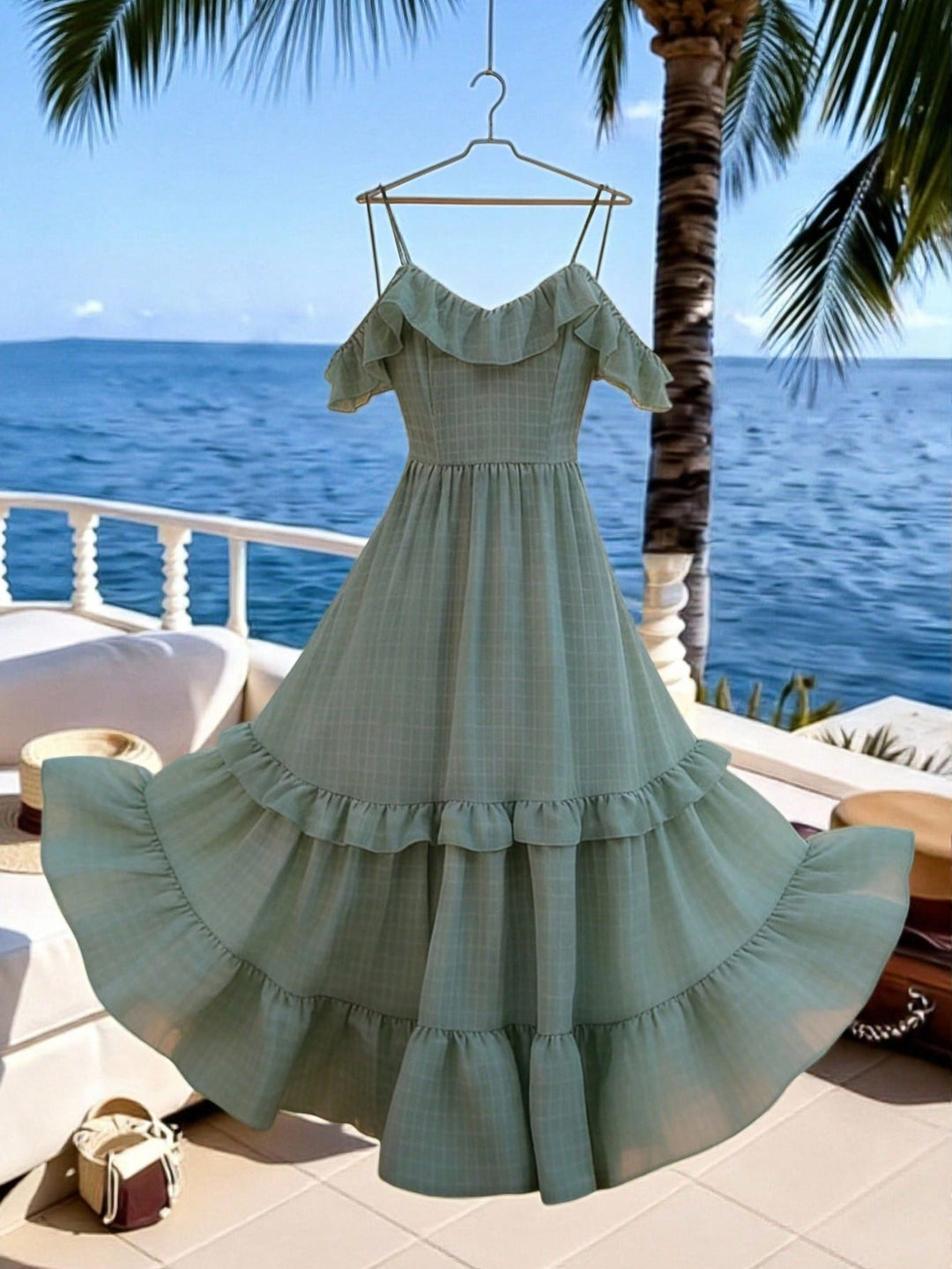 Rochie maxi SHEIN, verde