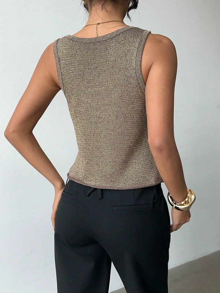 Bluza tricotată SHEIN, maro