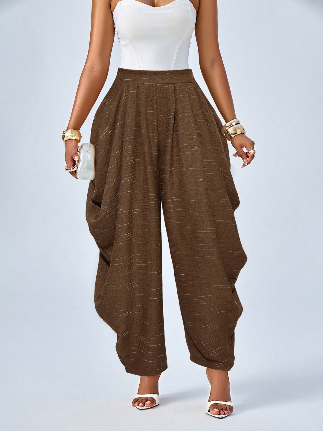 Pantaloni SHEIN, maro