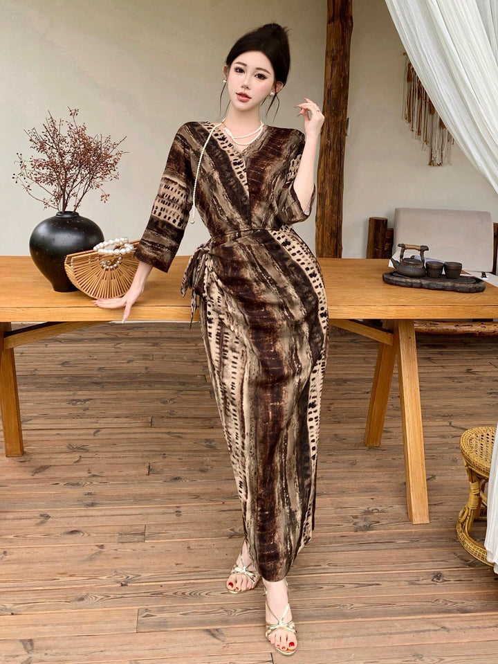 Rochie midi SHEIN, maro