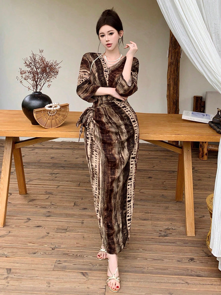 Rochie midi SHEIN, maro