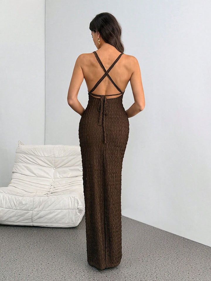 Rochie midi SHEIN, maro