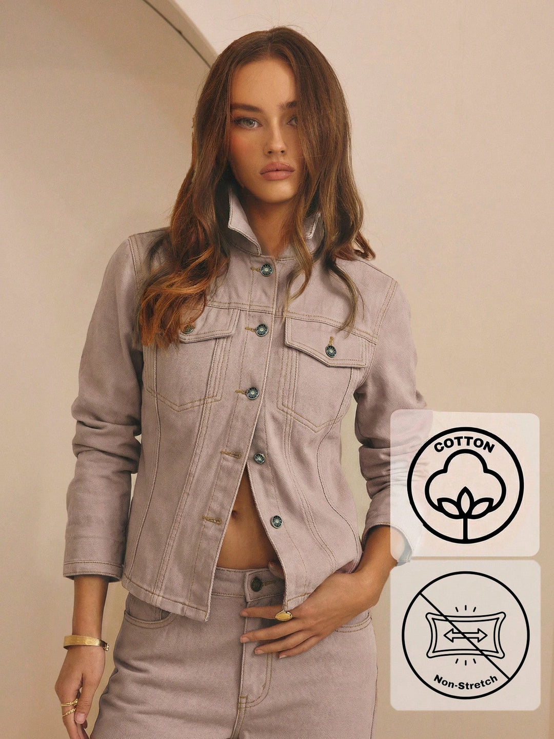 Jachetă denim SHEIN, roz