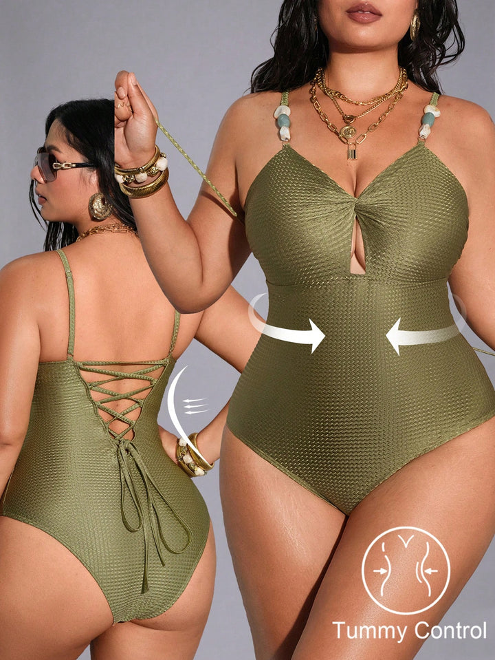 Costum de baie SHEIN, kaki